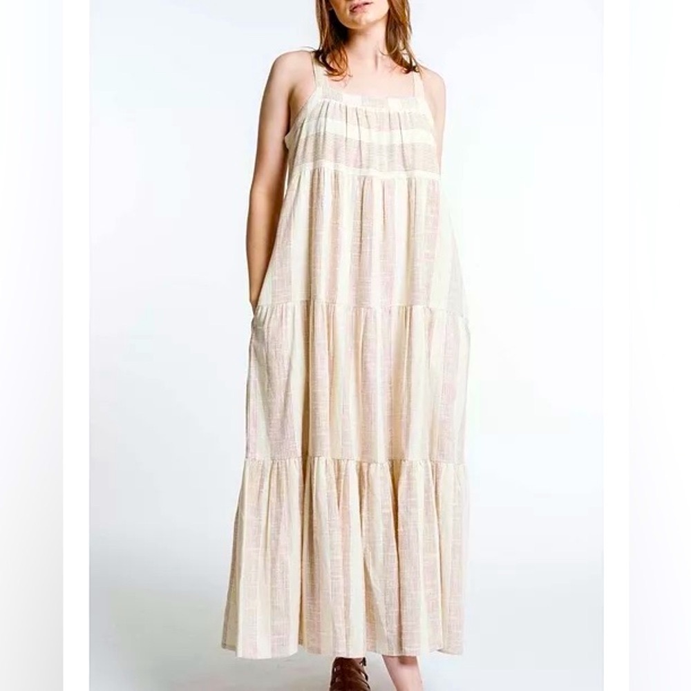 🤍 LAUDE The Label Organic Cotton Tiered Maxi Dress – Size M - Picture 4 of 14